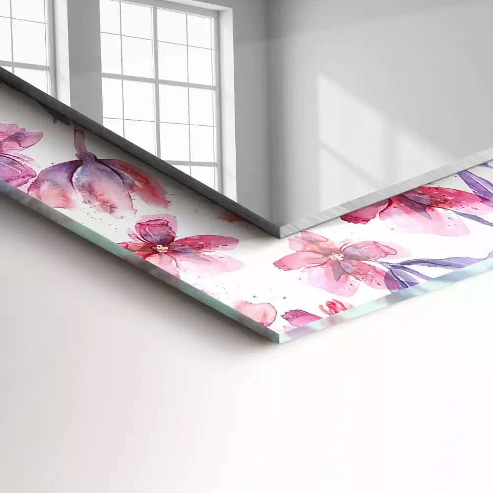 Espelho decorativo Padrão de flores em aquarela