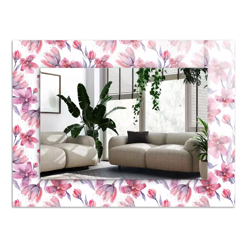Espelho decorativo Padrão de flores em aquarela