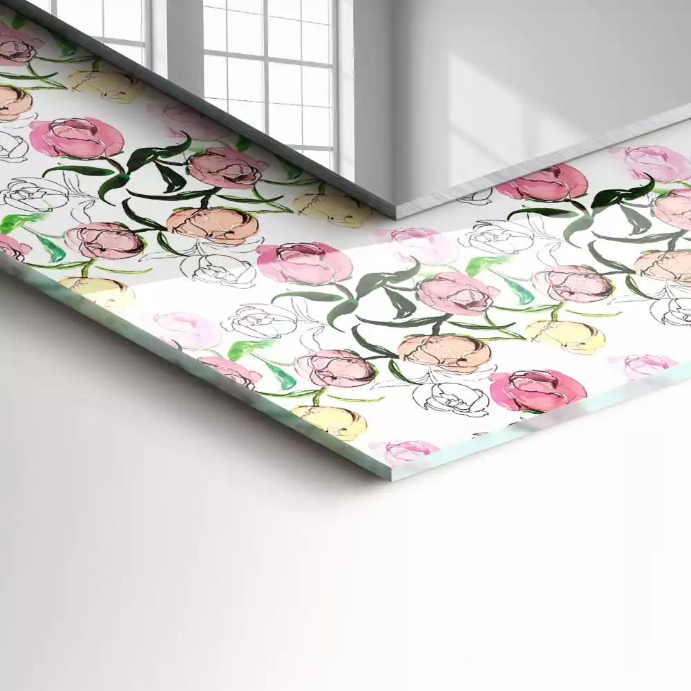 Espelho decorado Padrão floral