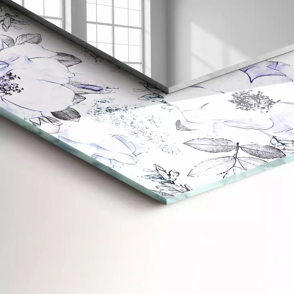 Espelho decorado Flores e folhas