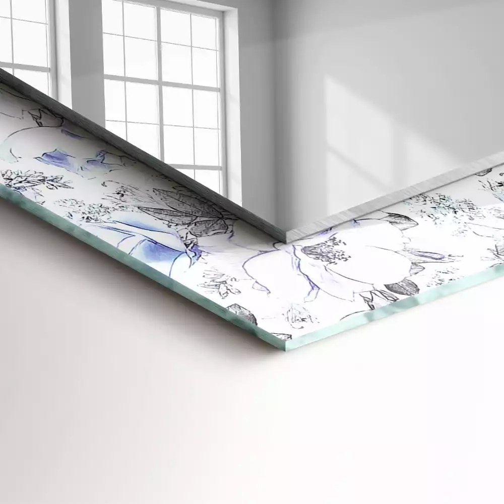 Espelho decorado Flores e folhas