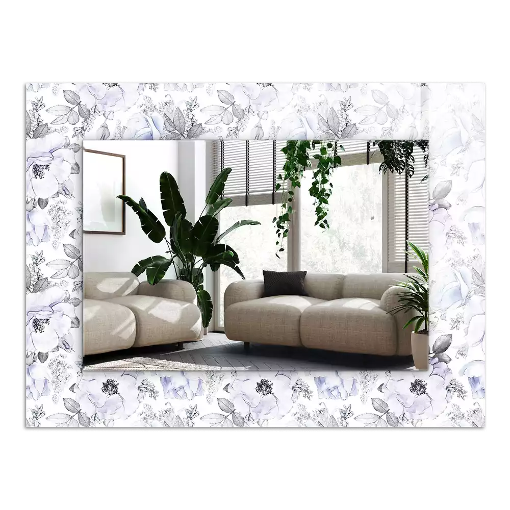 Espelho decorado Flores e folhas