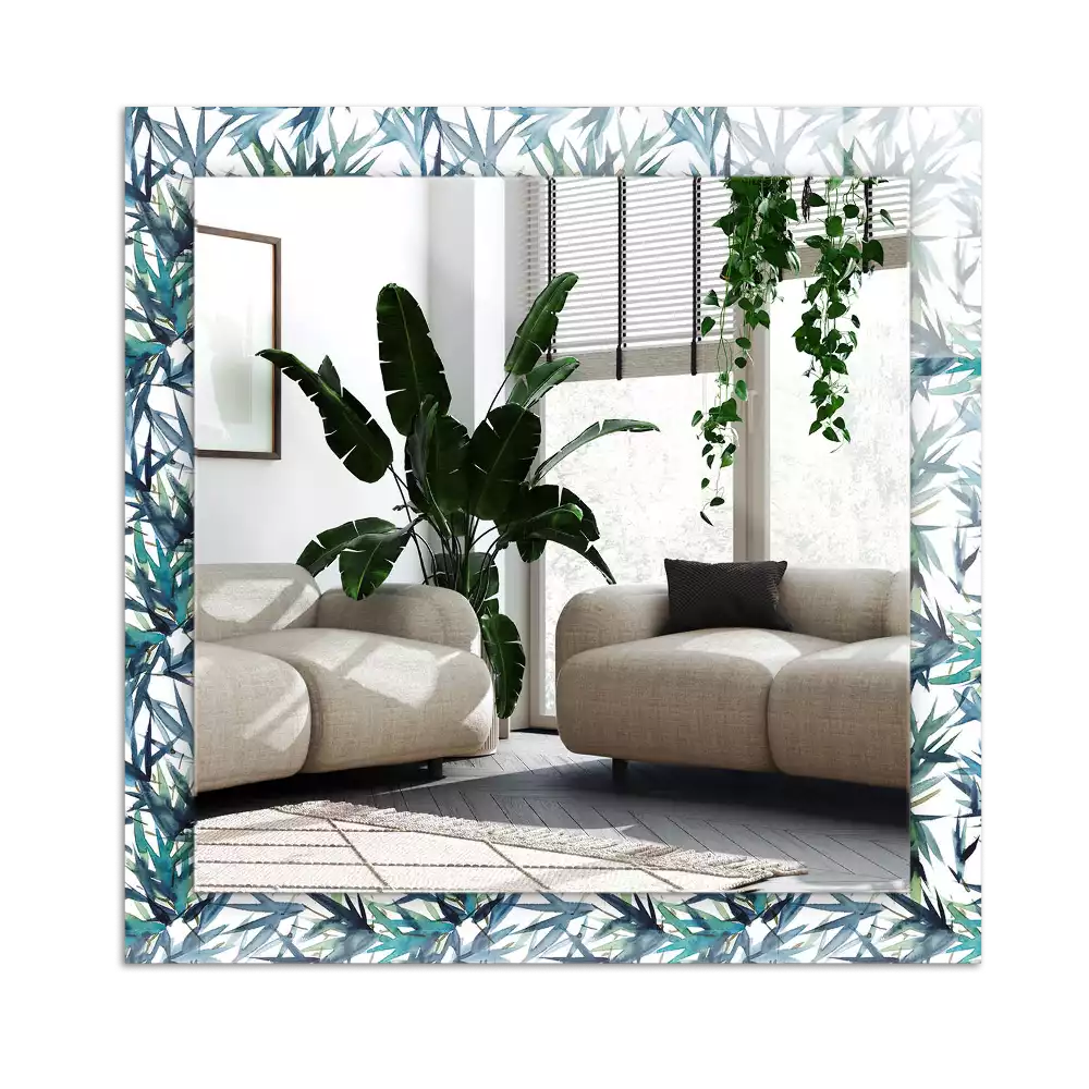 Espelho decorativo Folhas de bambu em aquarela