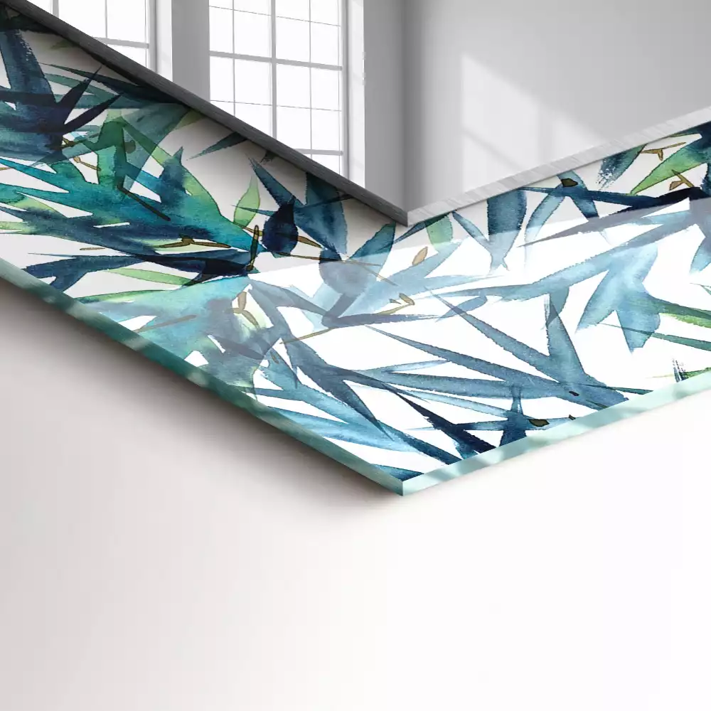 Espelho decorativo Folhas de bambu em aquarela