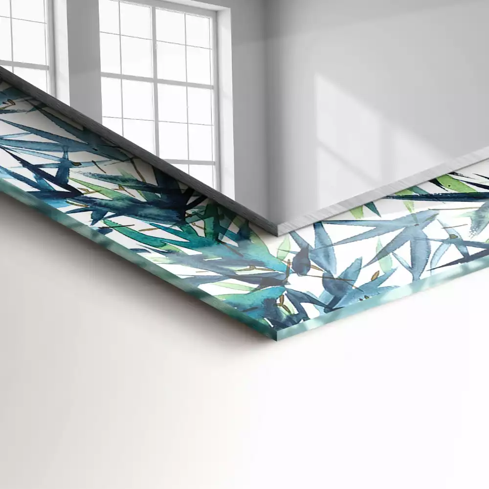 Espelho decorativo Folhas de bambu em aquarela