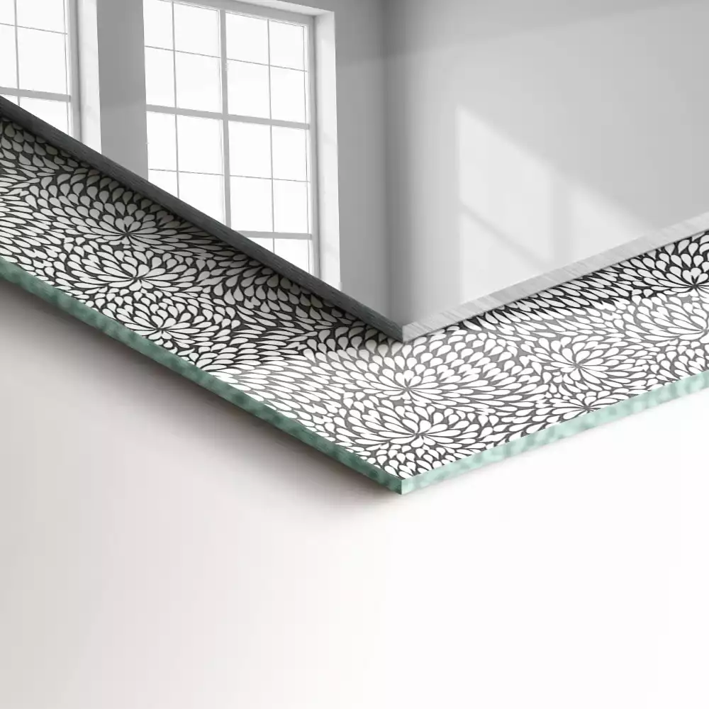 Espelho com moldura decorada padrão 3D