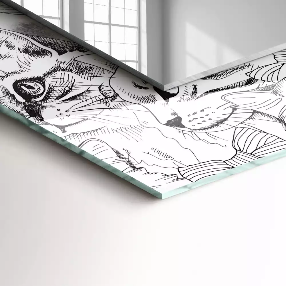 Espelho decorativo Gatos de gravata borboleta