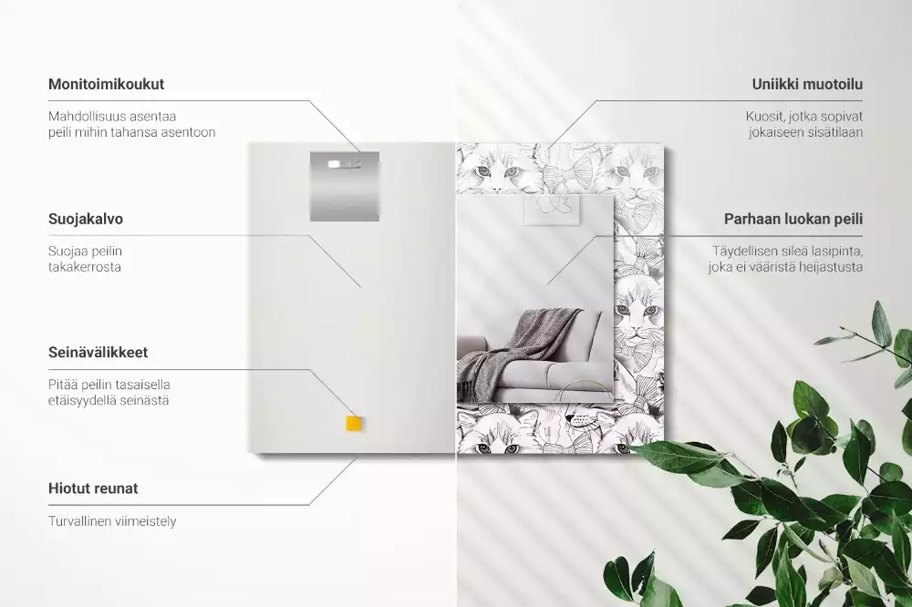 Espelho decorativo Gatos de gravata borboleta