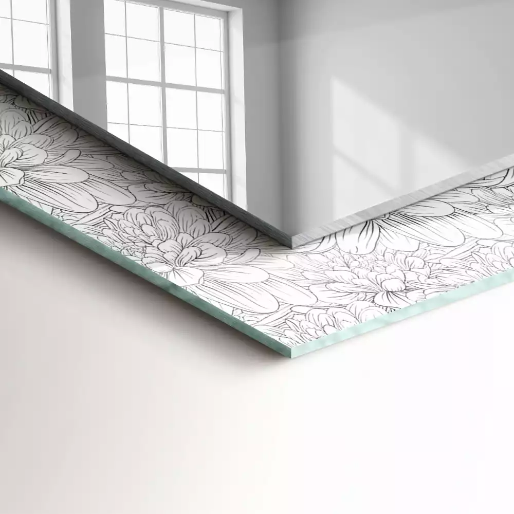 Espelho decorado Padrão floral monocromático