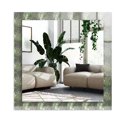 Espelho com moldura decorada Folhas de plantas tropicais