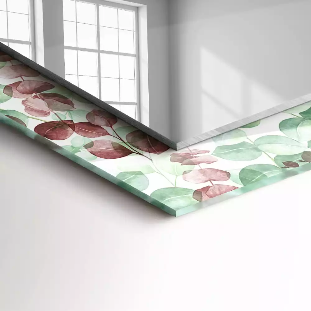 Espelho decorado Folhas em aquarela