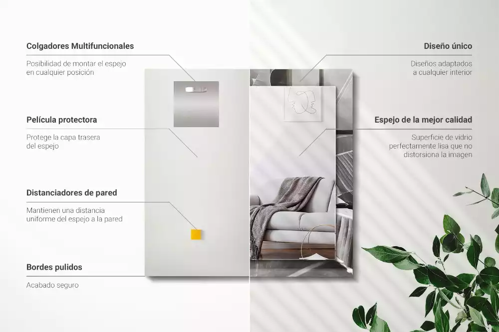 Espelho decorativo Folhas de bananeira