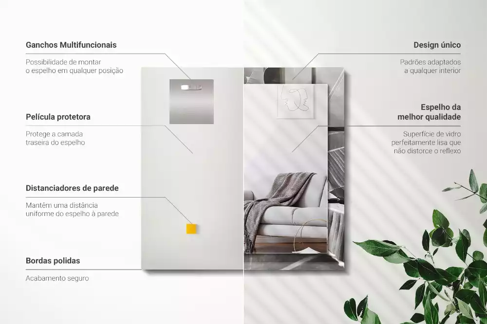 Espelho decorativo Folhas de bananeira