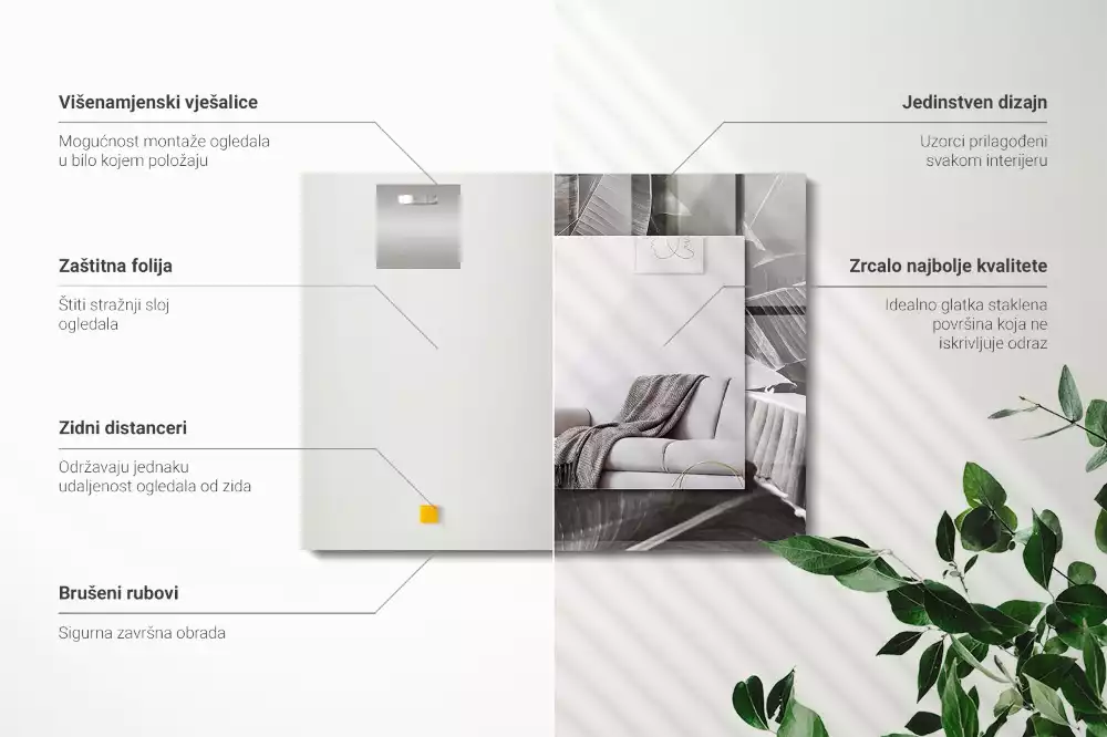 Espelho decorativo Folhas de bananeira