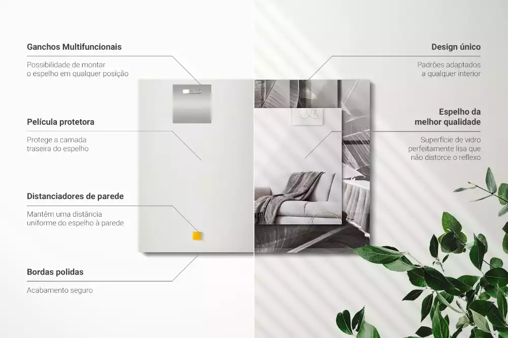 Espelho decorativo Folhas de bananeira