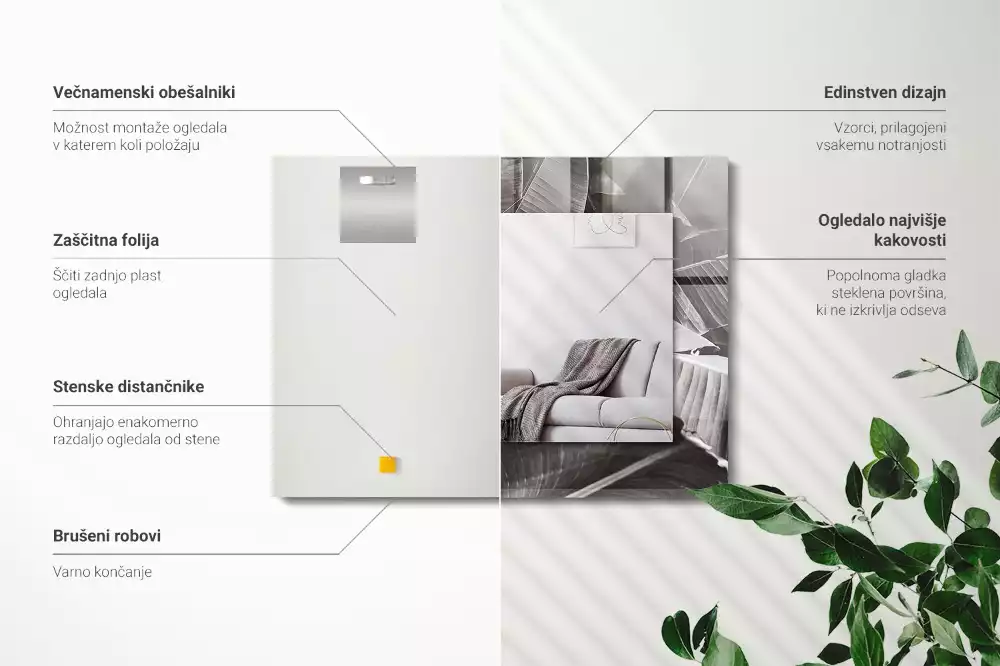 Espelho decorativo Folhas de bananeira