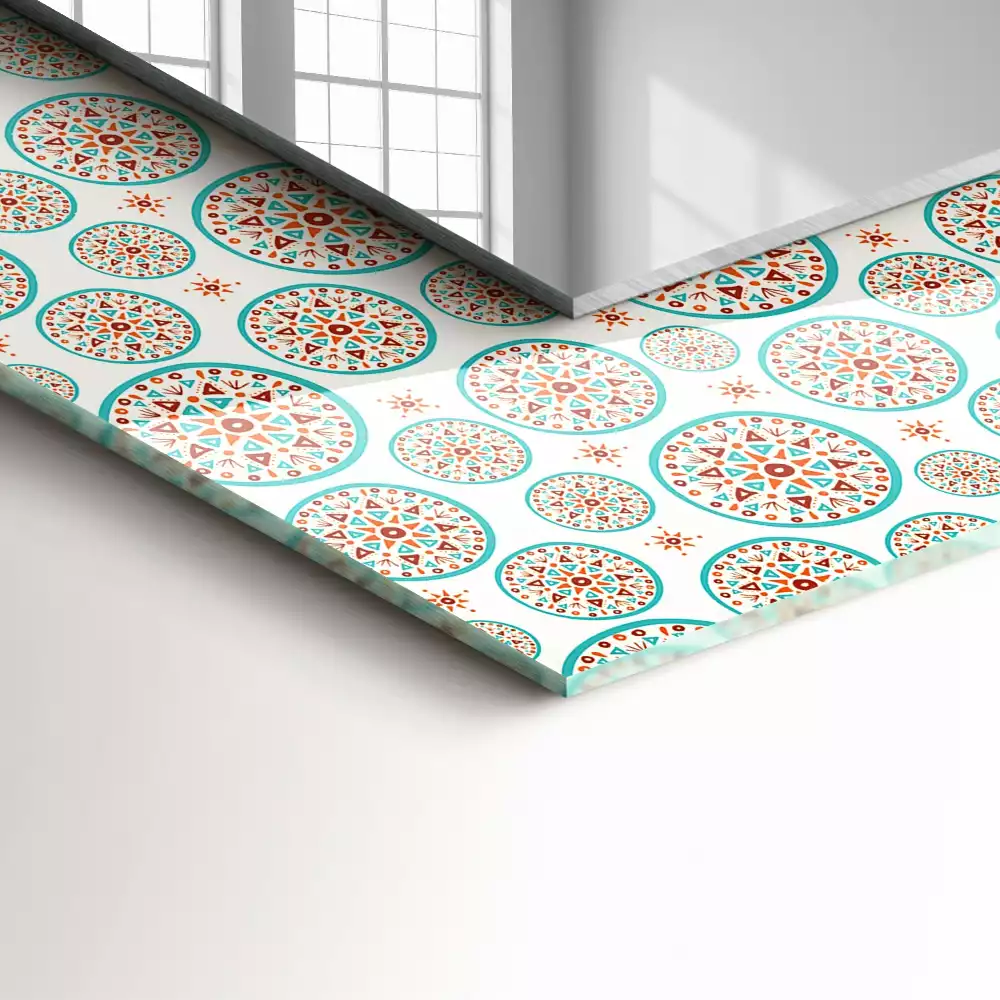 Espelho com moldura decorada Padrão de círculo colorido