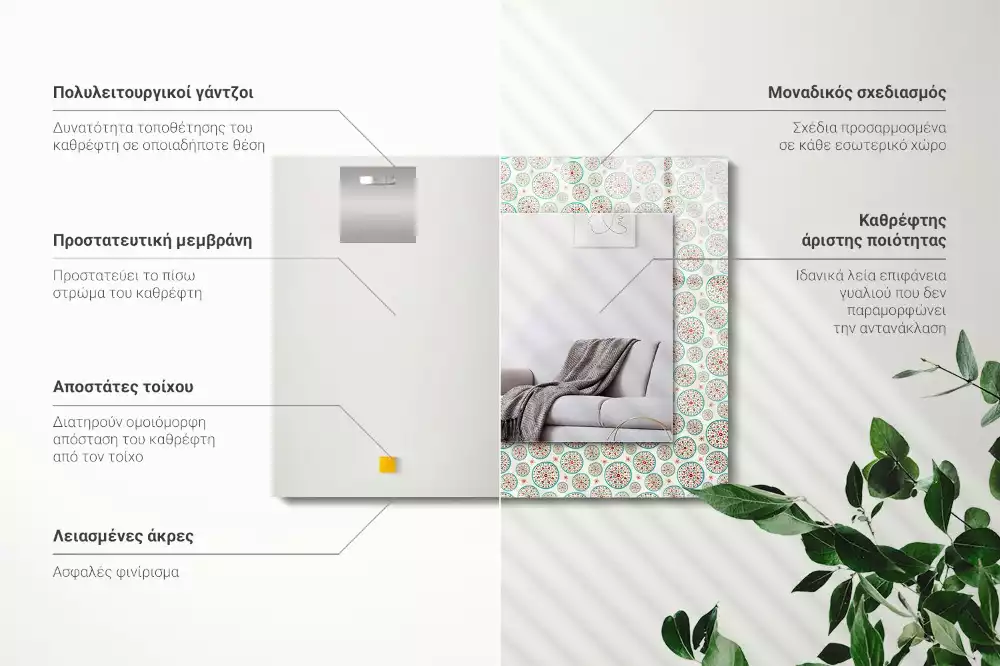 Espelho com moldura decorada Padrão de círculo colorido