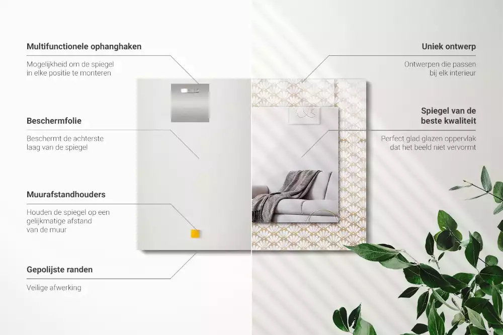 Espelho decorativo Padrão geométrico de flores