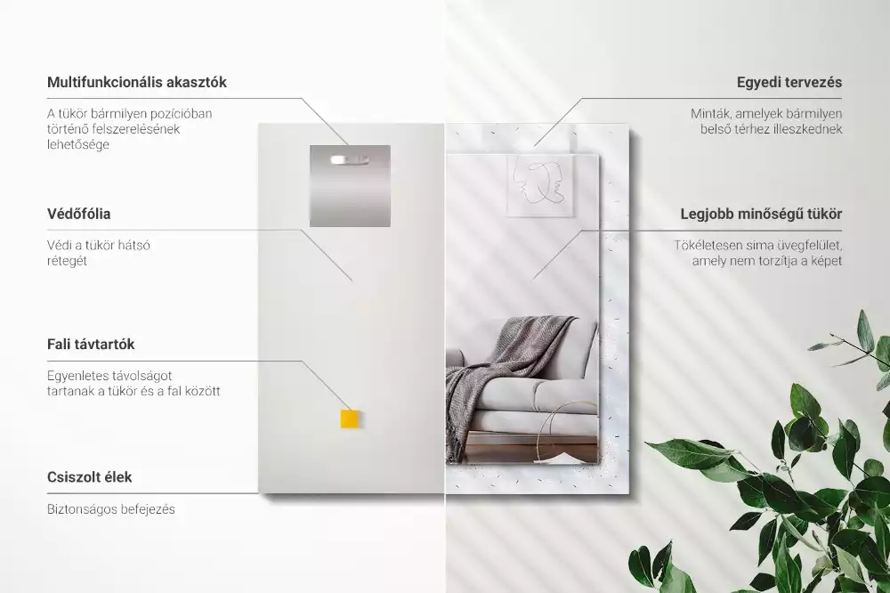 Espelho decorado Flores de dente-de-leão