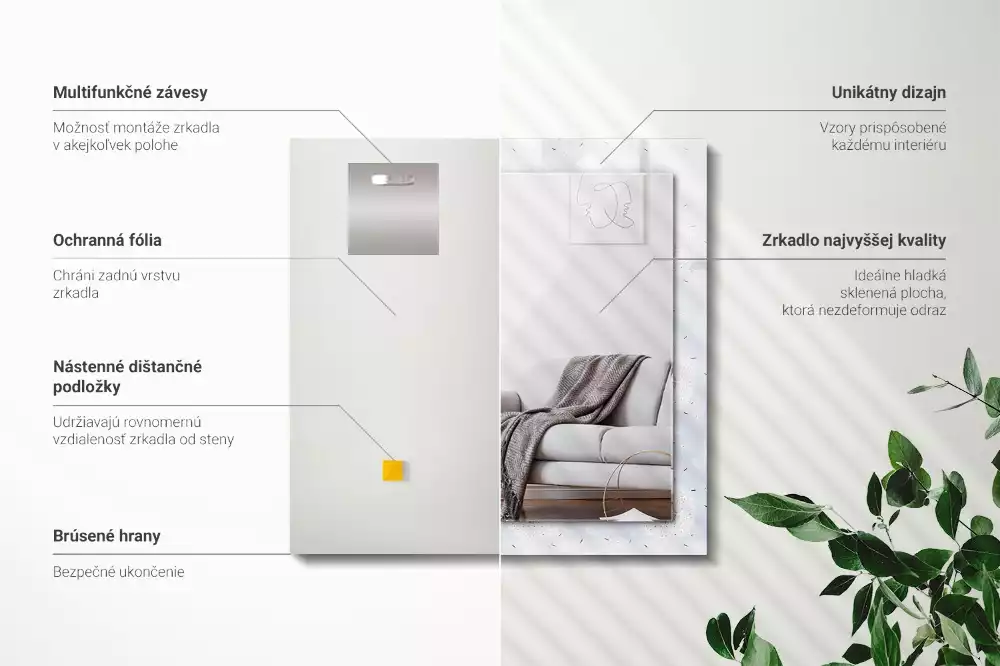 Espelho decorado Flores de dente-de-leão