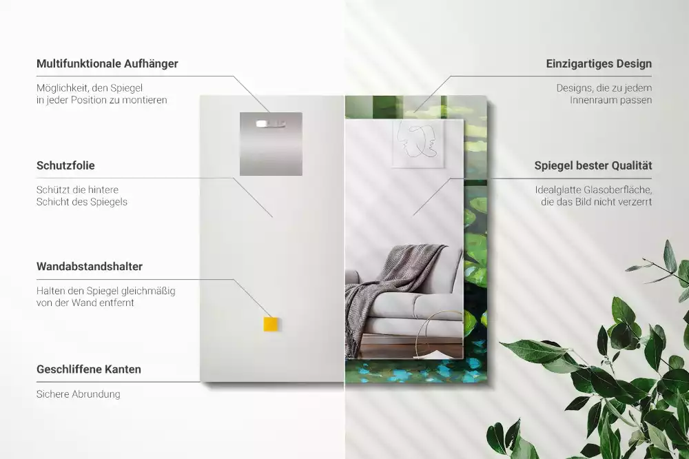 Espelho decorativo Lagoa de nenúfares