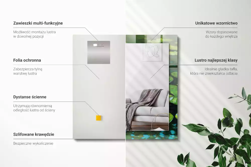 Espelho decorativo Lagoa de nenúfares