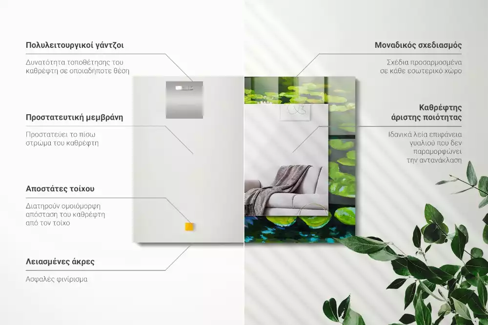 Espelho decorativo Lagoa de nenúfares