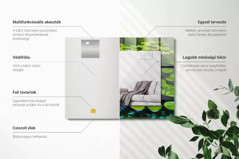 Espelho decorativo Lagoa de nenúfares