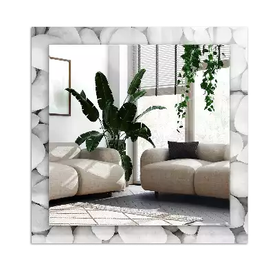Espelho decorativo Pedras brancas lisas