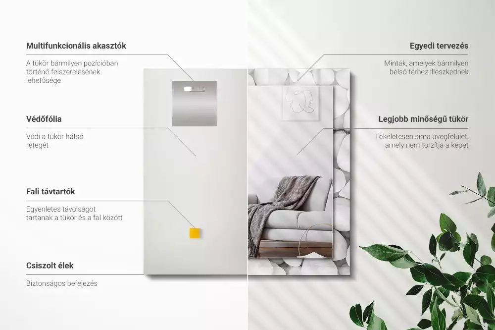 Espelho decorativo Pedras brancas lisas