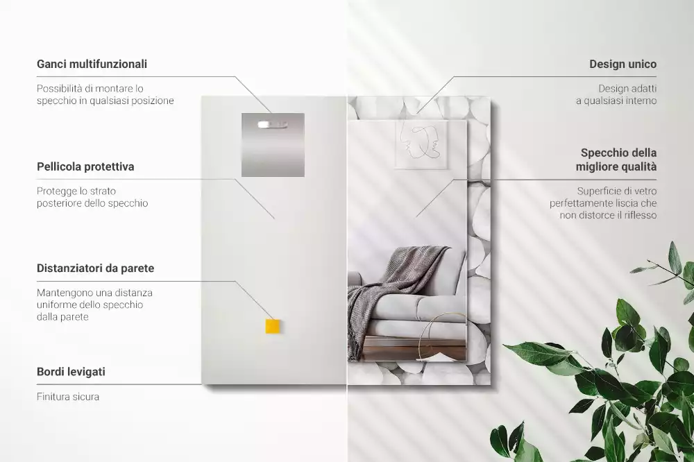 Espelho decorativo Pedras brancas lisas