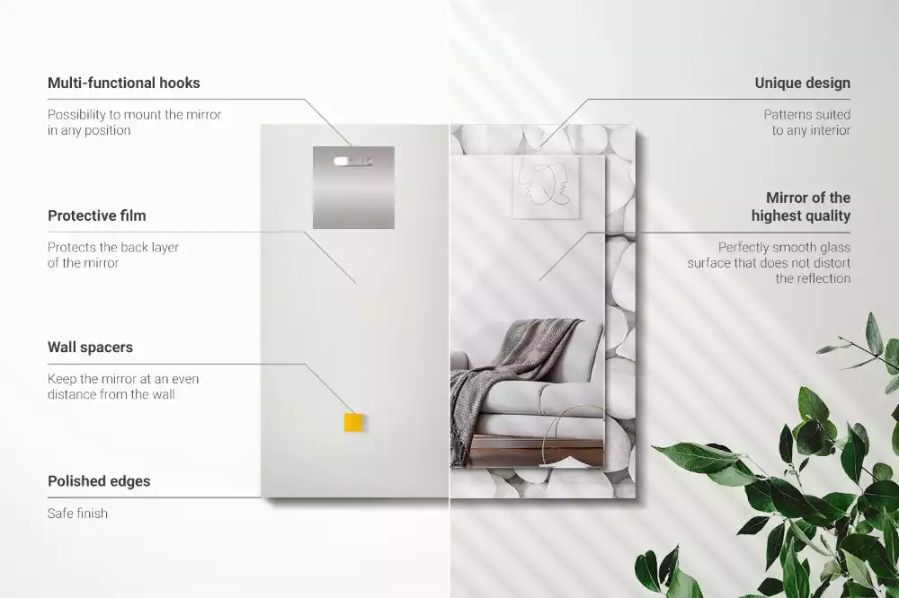 Espelho decorativo Pedras brancas lisas