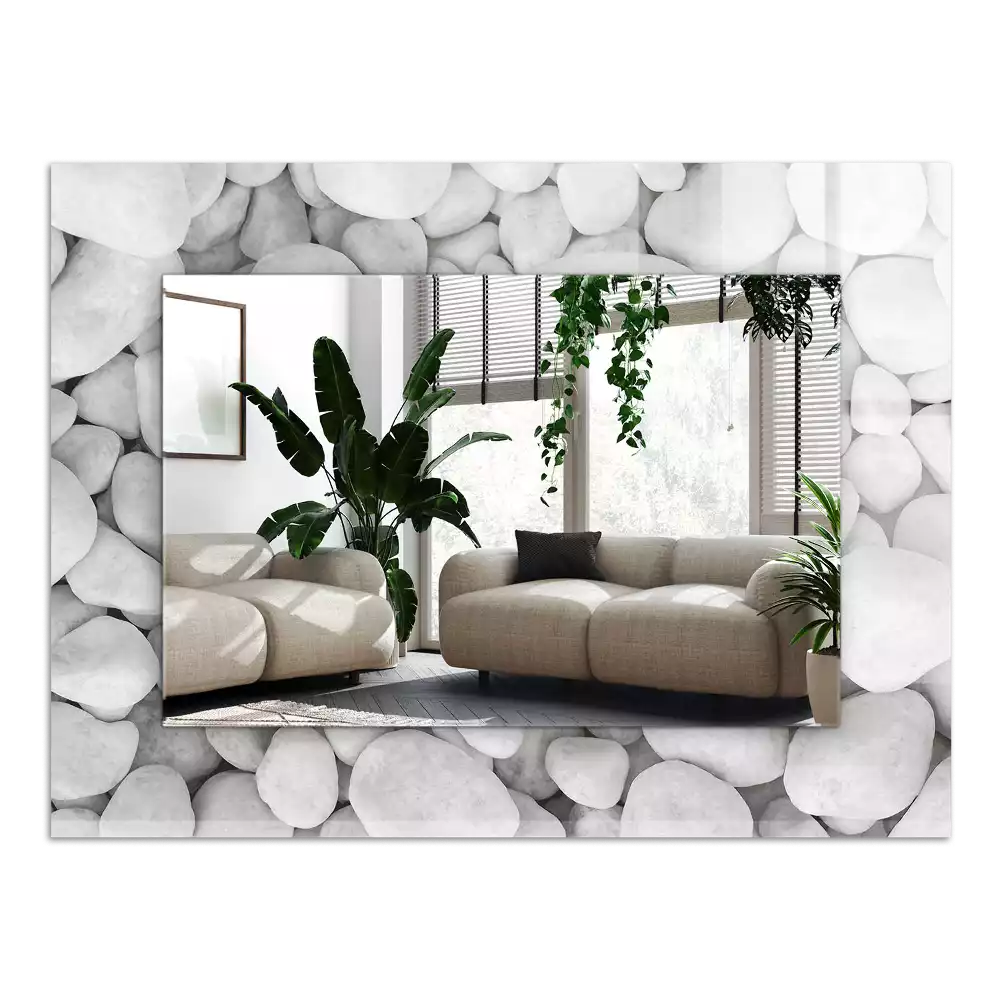 Espelho decorativo Pedras brancas lisas
