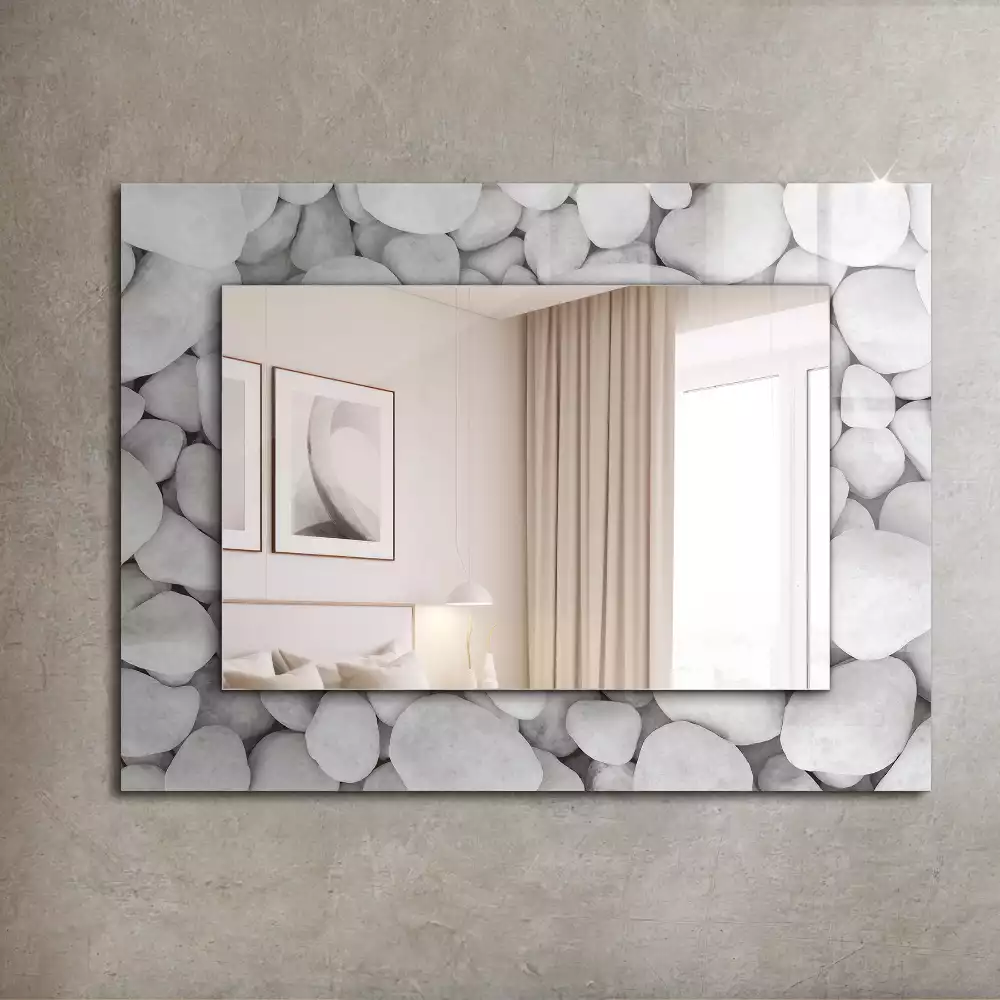 Espelho decorativo Pedras brancas lisas