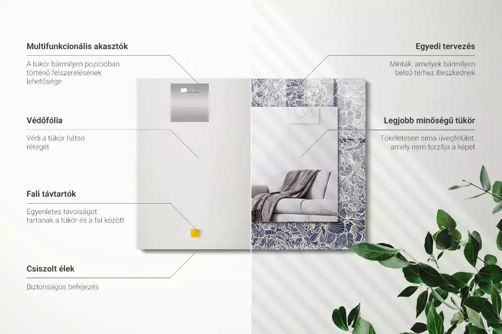 Espelho decorativo Padrão de tecido floral