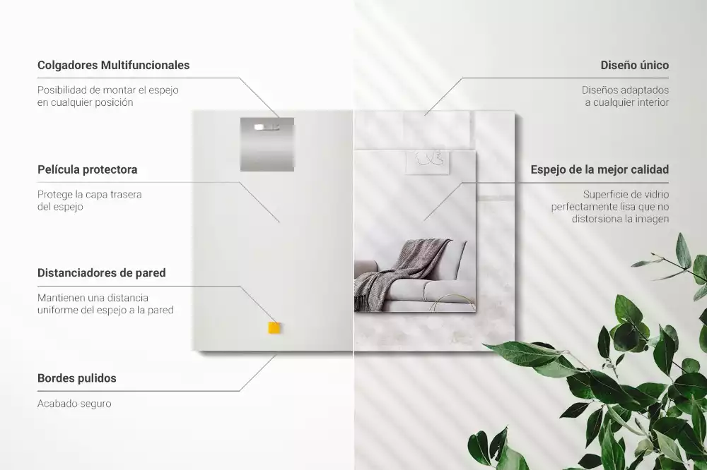 Espelho decorado Padrão de textura cinza