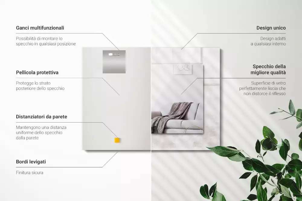 Espelho decorado Padrão de textura cinza