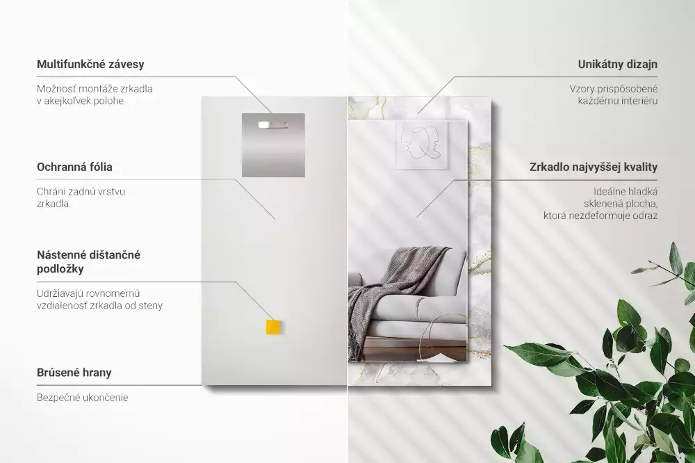 Espelho com moldura decorada Mármore veado