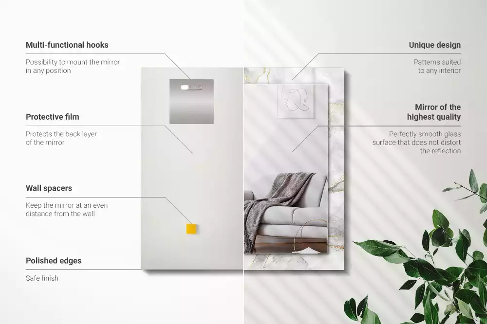 Espelho com moldura decorada Mármore veado