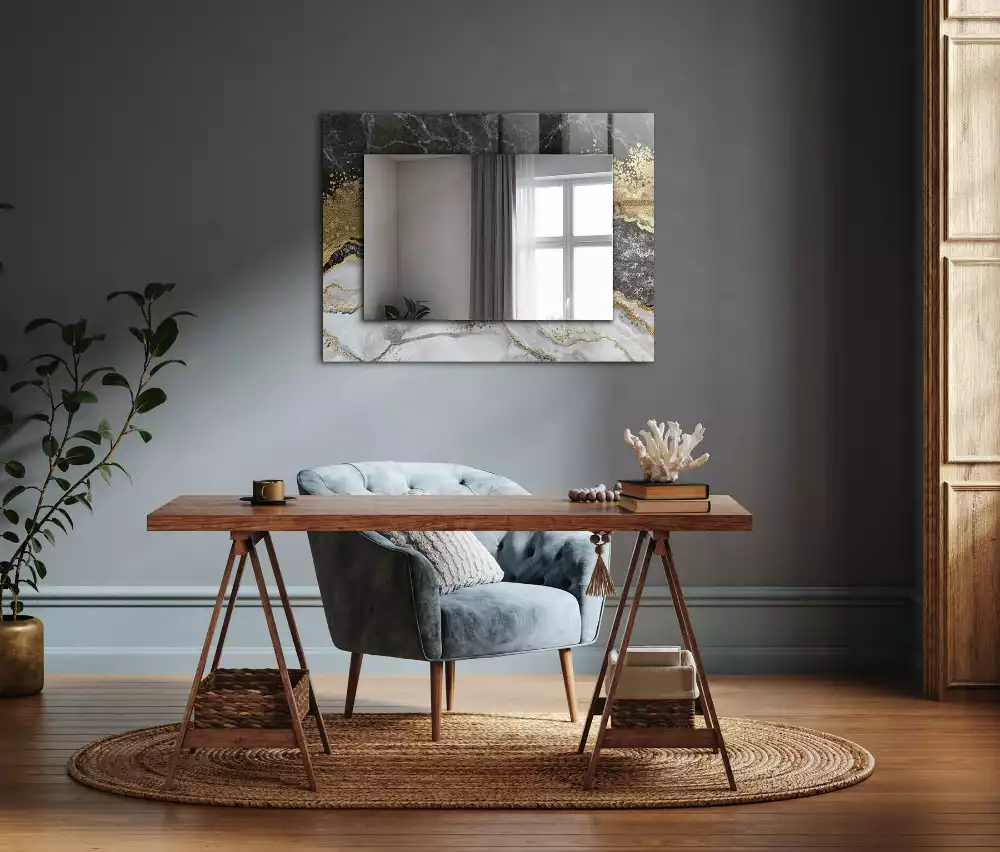 Espelho decorado Veios de mármore abstratos