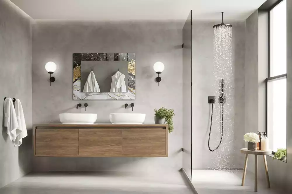 Espelho decorado Veios de mármore abstratos