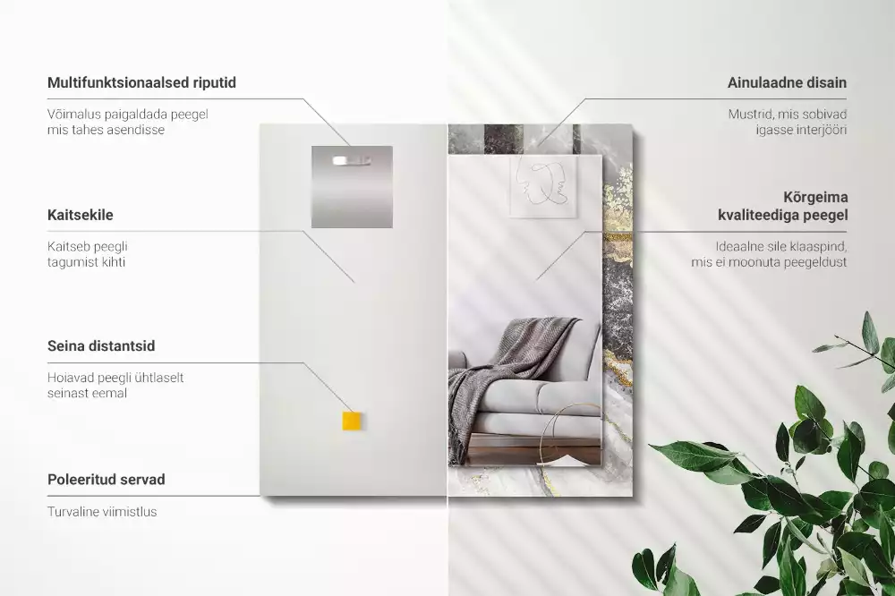 Espelho decorado Veios de mármore abstratos