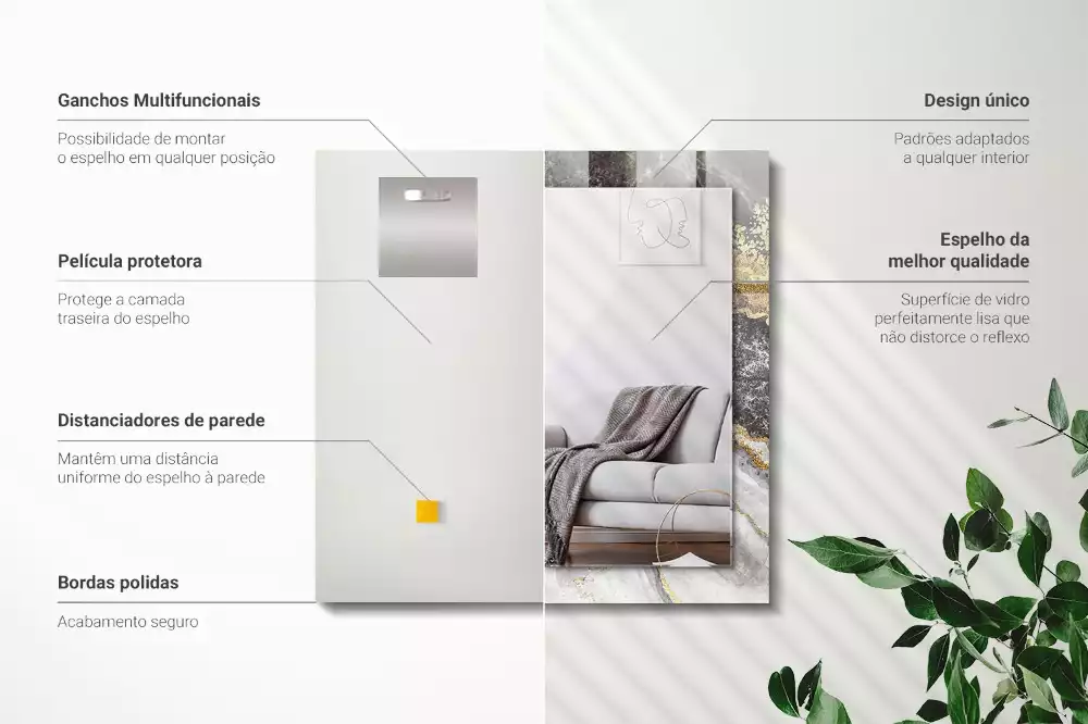 Espelho decorado Veios de mármore abstratos