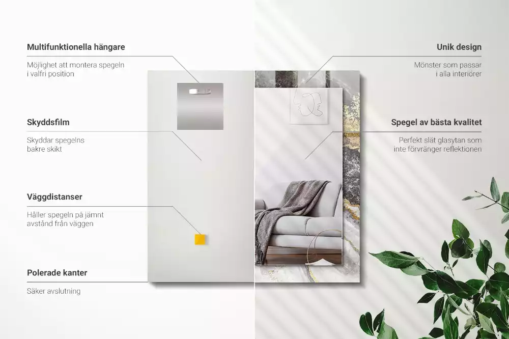 Espelho decorado Veios de mármore abstratos