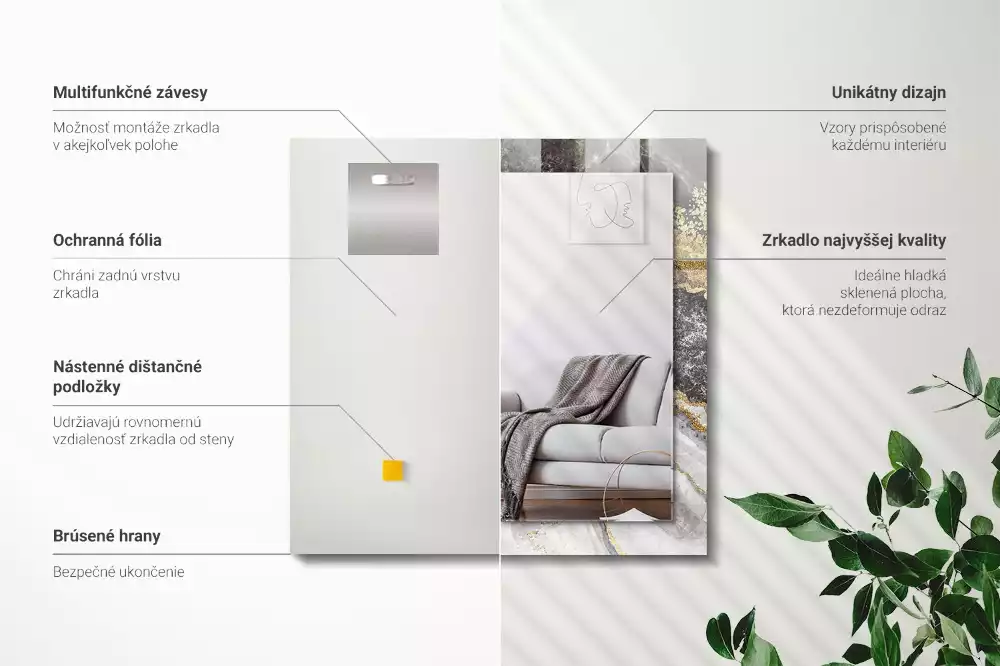 Espelho decorado Veios de mármore abstratos