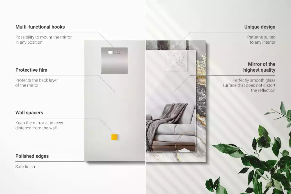 Espelho decorado Veios de mármore abstratos