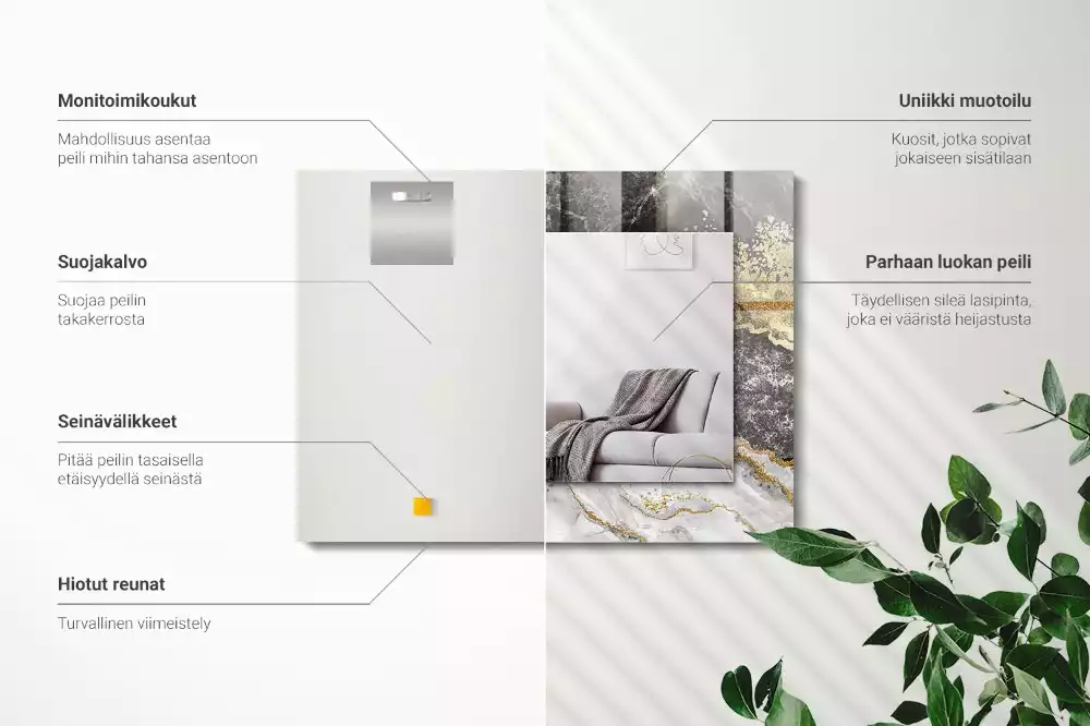 Espelho decorado Veios de mármore abstratos