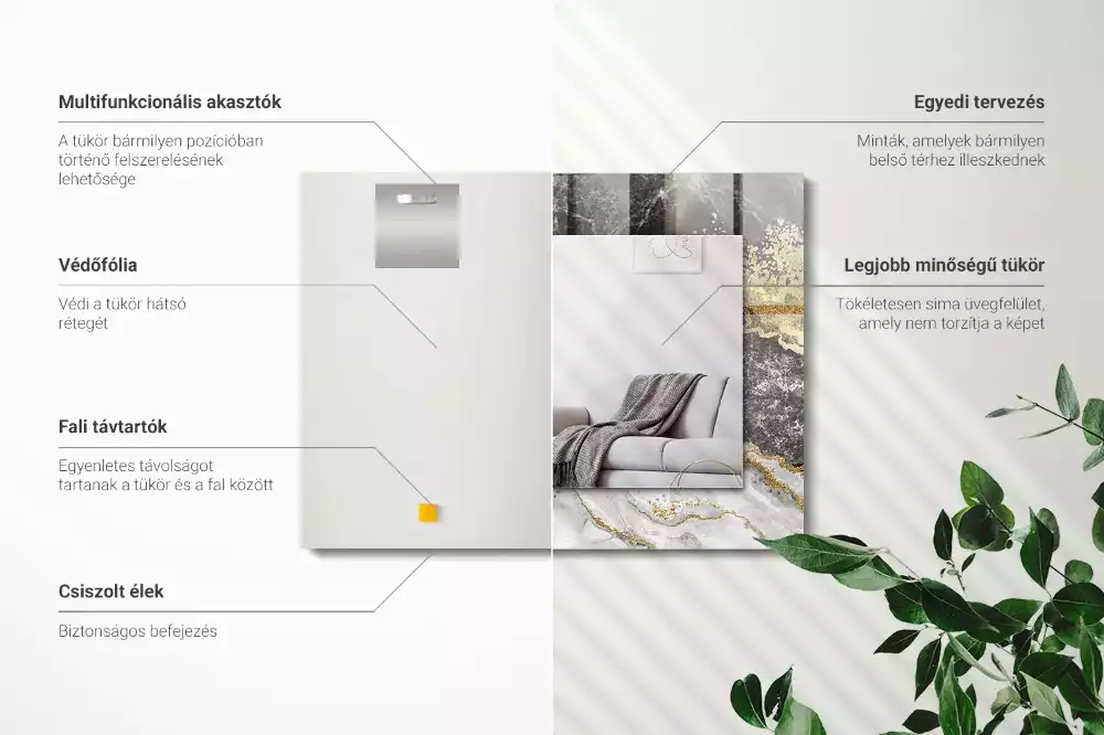 Espelho decorado Veios de mármore abstratos