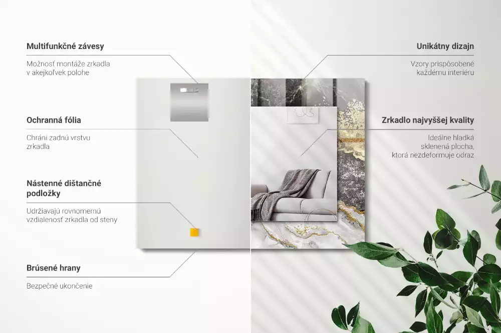 Espelho decorado Veios de mármore abstratos